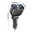 thumbnail image 3 of USB C Car Charger Adapter with Type-C Cable, Fast Charge Cigarette Lighter Splitter 2-Socket, Dual Car Cigarette Lighter Adapter with LED Voltmeter, 12V/24V Splitter for Car GPS Dash Cam Phone, 3 of 6