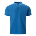 thumbnail image 4 of RMGVDSD Mens Henley Shirt Short Sleeve Polo Golf Shirts Stand Collar Casual Breathable Comfortable Summer Tops Textured Business Wear Fashion Basic Shirts, 4 of 4
