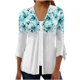 thumbnail image 2 of Xuyuer 3/4 Length Sleeve Womens Tops Round Neck Casual Summer Tunic Tops Basic Tees Blouses Cardigan Lightweight Button Down Casual Dressy T-Shirts Pleated Cute Shirts, 2 of 5