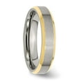 thumbnail image 4 of Chisel Stainless Steel Brushed and Polished Yellow IP-plated 5mm Beveled Edge Band, 4 of 7
