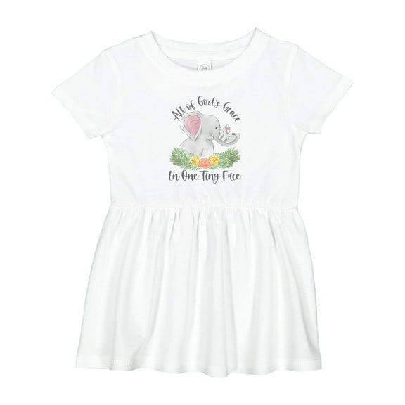 Inktastic All of God's Grace in One Tiny Face Girls Baby Dress