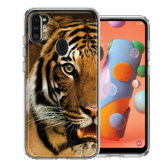 MUNDAZE For Samsung A11 Tiger Face Design Double Layer Phone Case Cover