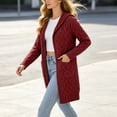 thumbnail image 6 of Naotn Plus Size Hooded Cardigan Sweaters for Women Trendy Fall Open Front Long‑Sleeve Cable Knit Loose Fit Tops with Side Pockets, 6 of 9