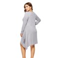 thumbnail image 2 of U.Vomade Women's Fall Plus Size Dress Solid Color Round Neck Long Sleeve Pocket Dress, 2 of 7