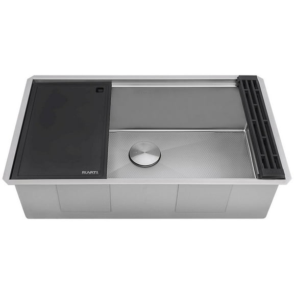 Ruvati 30-inch Workstation Scratch Resistant Embossed Kitchen Sink Stainless Steel
