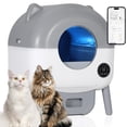 thumbnail image 1 of Automatic Self Cleaning Litter Box, Extra Large Automatic Cat Litter Box Self Cleaning Robot for Cats, Smart Safety Sensors-App Control-Low Noise, Washable Tray, 20 pcs Trash Bag, Light Gray, 1 of 9
