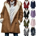 thumbnail image 2 of Gvmfive Women Winter Horn Buttons Jacket Hooded Casual Fleece Pockets Coat, 2 of 3