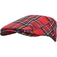 thumbnail image 1 of Newsboy Flat Cap Tartan Check Plaid Outdoor Boina Sombrero rojo, 1 of 5