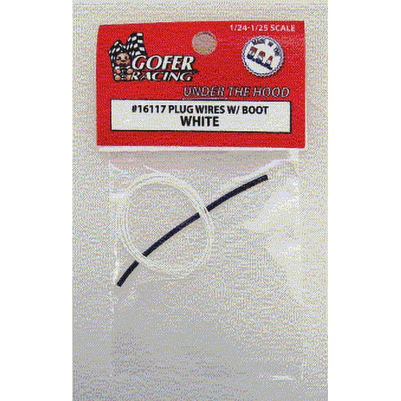 1/24-1/25 White Plug Wire 2ft. w/Plug Boot Material