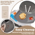 thumbnail image 4 of Signature Fitness Plastic Baby High Chair with Tray, Gray-White Feeding Chair for Toddlers, 4 of 8