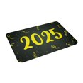 thumbnail image 1 of Alfombra de franela para baño con texto "Feliz año nuevo 2025", para entrada interior y exterior, porche delantero de casa, 1 of 7