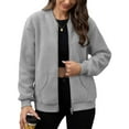 thumbnail image 2 of Women's Long Sleeve Button Down Cardigan Fall Fashion Must Haves Oversized Coat Zip Up Sweaters Pullover Fall Tops Stylish, 2 of 6