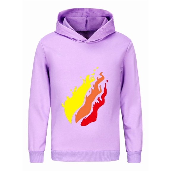 Boys Girls Flame Hoodie – Kids Preston Playz Inspired Lightweight Sweatshirt Long Sleeve Pullover for Kids