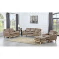 thumbnail image 2 of Bowery Hill Modern Geuine Leather Loveseat in Sandy Brown Finish, 2 of 4