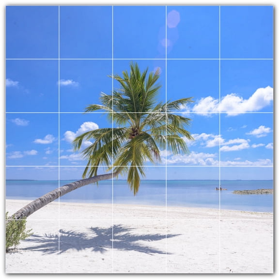 Picture-Tiles.com: Beach Ceramic Tile Wall Mural WAL500084-55XL. 60"W x 60"H using (25) 12" x 12" Ceramic Tiles-Satin Finish