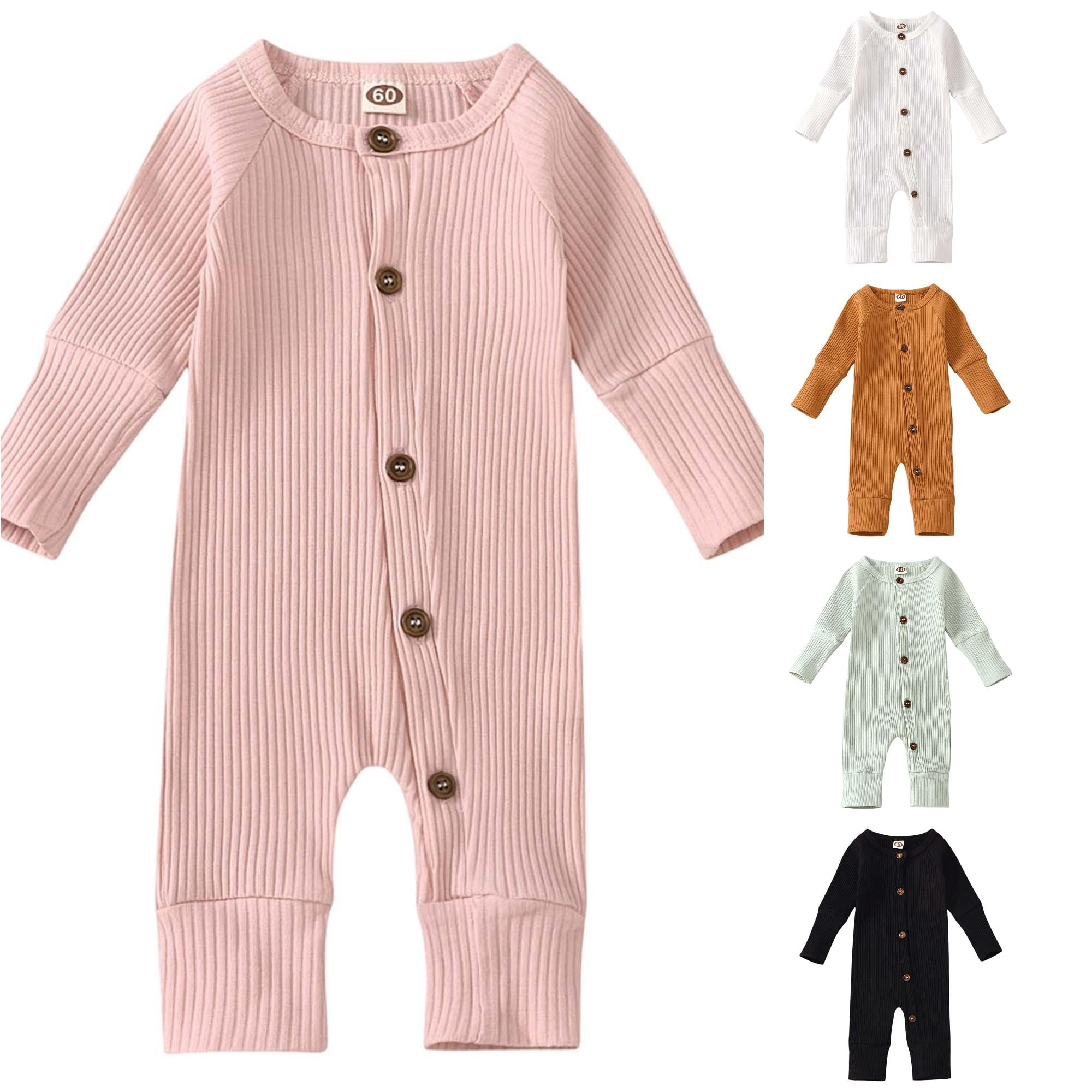 TinyBloomm Toddler Easter Outfit Boy Baby Boys Girls Romper Jumpsuit Soft Knit Ribbed Outfit Comfortable Autumn Toddler Clothing Size 12-18 Months