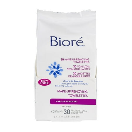 Biore Oil-Free Make-Up Removing Towelettes - 30 CT - Walmart.com