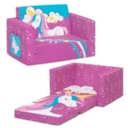 Delta Children Unicorn 2-in-1 Cozy Convertible Flip-Out Foam Chair, Toddler, Pink