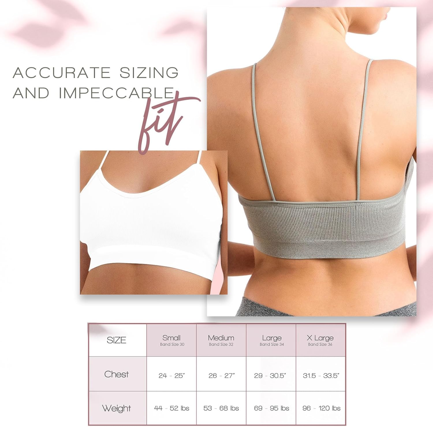 Alyce Ives Intimates Seamless Sleep Bras for Women Ribbed Wireless Padded Lounge Bra, Brights, XL, 5 Pack