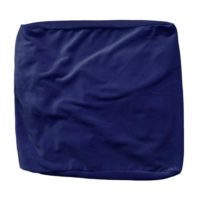 DOLITY Housse de Pouf Carrée en Velours Extensible Haute Élasticité pour Salon Lavable Bleu Marine