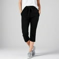 thumbnail image 3 of Capri Pants for Women Spring Summer Casual Lightweight Elastic Waist Capri Sweatpants with Pockets, 3 of 6