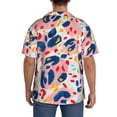 thumbnail image 3 of Balery Abstract Leopard Print Camisa Casual de Manga Corta con Botones para Hombre, Texturizada, Estilo Cubano, para Playa, Verano-4X-Large, 3 of 5
