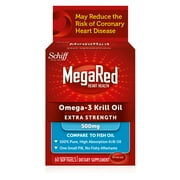 MegaRed Heart Health Extra Strength Omega-3 Krill Oil Softgels, 500 Mg, 60 Ct