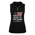 thumbnail image 4 of Trendfront Womens Patriotic Quarter Zip Tops Sleeveless Collared We The People Graphic American Flag 4th Of July 250th Anniversary Golf Shirt, 4 of 4