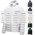 thumbnail image 3 of LYSMORA Mens Lightweight Hooded Puffer Jacket Full Zip Warm Insulated Winter Travel Coat Zipper Side Pockets, 3 of 8