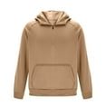 thumbnail image 6 of XAOFW Men'S Hoodies Sweatshirts Quarter Zip Fuzzy Solid Color Plush Warm Winter Fall Outdoor Athletic Sports Jacket Hood Long Sleeve Soft Classic Gentle Casual Daily Wear Tops, 6 of 6
