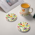thumbnail image 2 of Circular Drink Coasters Set Vegan Vegetables Beautiful Home Decor Diatomite Heat-Resistant Diatomite Protect Table Countertop, 2 of 7