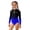 X308 Blue, variant on Girls Swim Wear Gradient Long Sleeve Mandarin Collar Swimsuits Summer Smooth Girls Swimsuits Size 11-12 Years Red