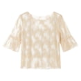 thumbnail image 4 of DHFJKG Womens Mesh T Shirt Half Sleeve Sexy See Through Floral Embroidery Slim Fit Crew Neck Tee Summer Going Out Clothes Soft Tops, 4 of 4