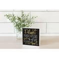 thumbnail image 2 of Delight In The Lord Slate Grey Script 5 x 5 Wood Tabletop Sign Plaque, 2 of 4
