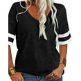thumbnail image 2 of Sherrylily Womens Plus Short Sleeve Striped Print T-shirt Plus Size Basic Tops, 2 of 6