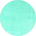 thumbnail image 1 of Ahgly Company Indoor Round Oriental Turquoise Blue Traditional Area Rugs, 4' Round, 1 of 4