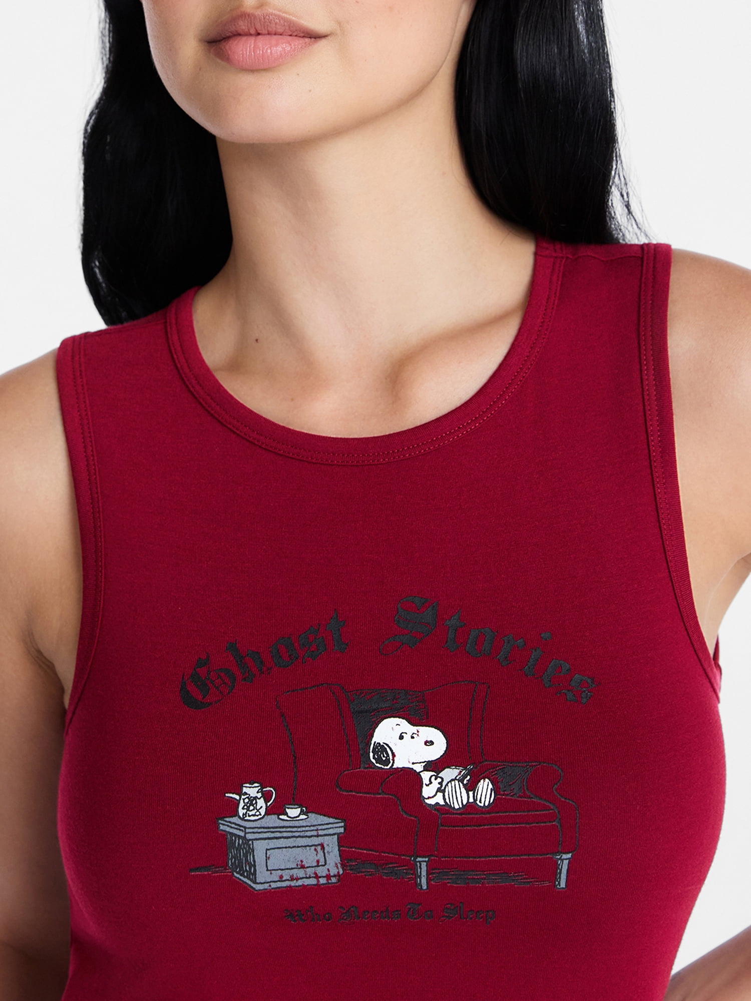 Peanuts Women's and Women's Plus Size Snoopy Ghost Stories Sleep Tank Top, Sizes XS-2X