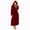Burgundy, variant on Womens Recycled Fleece Hooded Robe, Soft Full Length Thick Plush Bathrobe House Coat,(Rose,L-XL)