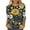 Yellow, variant on Women's 3/4 Sleeve Summer Tops Casual Round Neck Tshirts Vintage Floral Print Blouse Three Quarter Length Sleeve Tops Plus Size Clothes for Women
