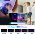 thumbnail image 3 of Zootealy Multifunctional Smart Mirror Digital Alarm Clock with RGB Projection, Snooze Function, and USB Charging - White, 7" Color-changing Night Light, 12/24H Mode, 5-60min Snooze, 10 Atmosphere, 3 of 6