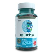 Neuriva Plus Brain Performance Strawberry Gummies (50 count), Brain Support With Clinically Proven Naturally Sourced Ingredientsâ¡ (Decaffeinated Coffee Cherry & Phosphatidylserine), B6