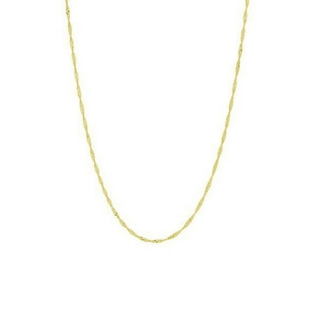 10K 18" Yellow Gold 1.5mm Classic Singapore Chain with Lobster Clasp
