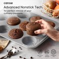 thumbnail image 4 of Juego de 7 moldes antiadherentes apilables para hornear - Juegos de moldes para repostería que incluyen bandejas para galletas, molde para muffins, molde para pan, molde para pasteles, molde, 4 of 7