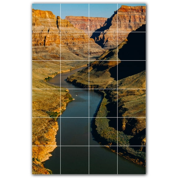 Picture-Tiles.com: Canyon Ceramic Tile Wall Mural WAL500353-46M. 24"W x 36"H using (24) 6" x 6" Ceramic Tiles-Satin Finish