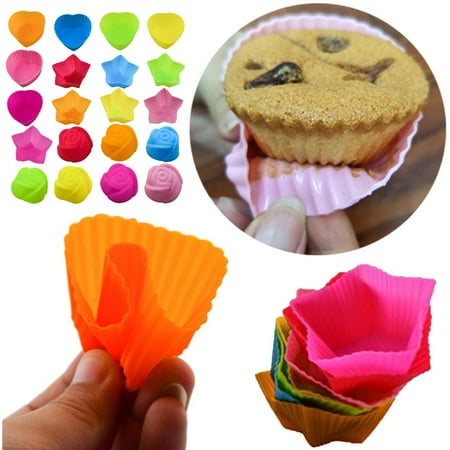 

Travelwant 10Pcs Cupcakes liners Reusable Silicone Baking Cups Nonstick Muffin Cake Molds for Making Gelatin Snacks Frozen Treats Ice Cream or Chocolate Shell-lined Dessert