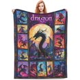 thumbnail image 1 of Manta de dragón suave, acogedora, cálida y difusa, manta de felpa polar para decoración del hogar, sofá, cama, sala de estar, manta de franela para amantes de los dragones, regalos para hombres,, 1 of 8