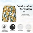 thumbnail image 4 of Kdxio Yellow Tulips Print Men's Swim Trunks with Compression Liner 7 Inch Inseam Quick Dry Swim Shorts, 4 of 7