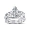 thumbnail image 2 of FB Jewels 10kt White Gold His Hers Round Diamond Cluster Matching Bridal Wedding Ring Band Set 1/3 Cttw, 2 of 3