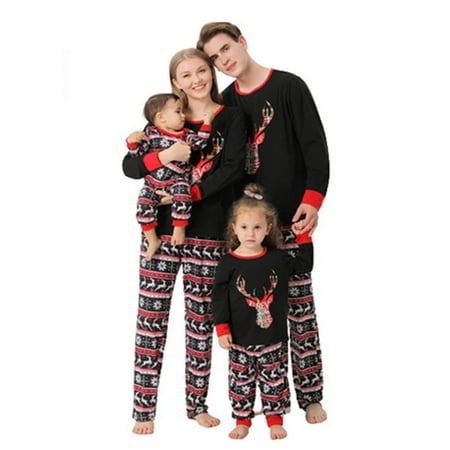 

wybzd Family Christmas Matching Pajamas Sets Christmas Matching Jammies for Couples Christmas Elk Pjs Xmas Holiday Sleepwear Set