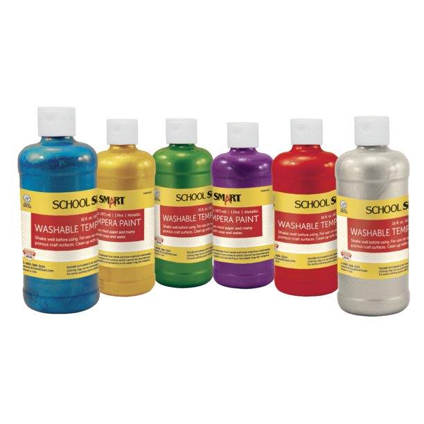 School Smart Tempera Paint, Pints, Metal